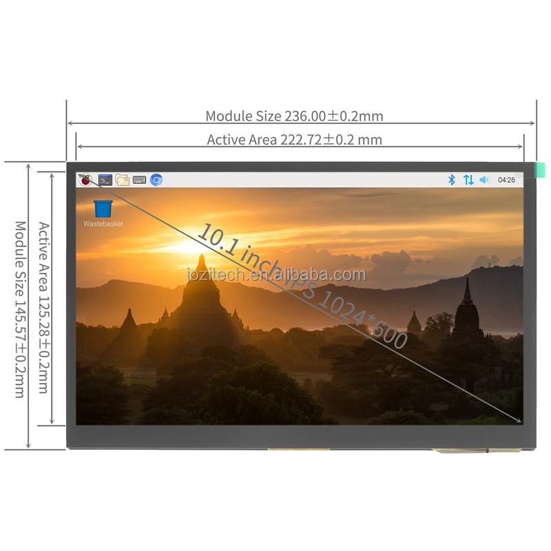Raspberry Pi LCD 10,1 Zoll 1024x600 IPS TFT Display 10,1 Zoll Kapazitiver Touchscreen LCD (H.) mit Lautsprechern und Ständern