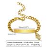 Free Engraving Name Bracelet for Little Boy Girl , Stainless Steel Chain Link, Personalized Birthday Gift