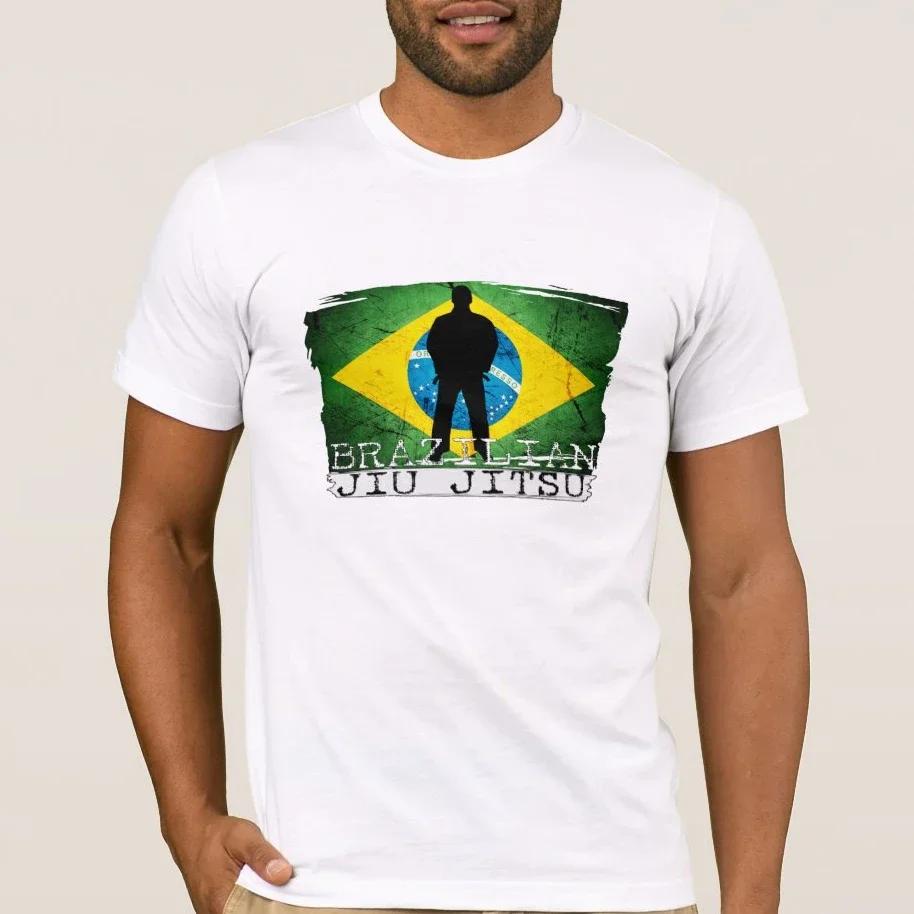 Brazil Flag BJJ Brazilian Jiu Jitsu MMA Training TShirt 100 Cotton ONeck Short Sleeve Summer Casual Mens Tshirt Streetwear