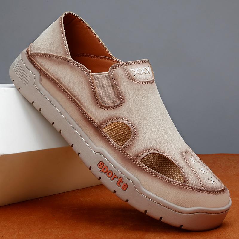 Heren Sandalen Zomer Comfortabel Man Casual Schoenen Mode Slippers Handgemaakt Ademend Lopen Rijden Voetbovenkleding