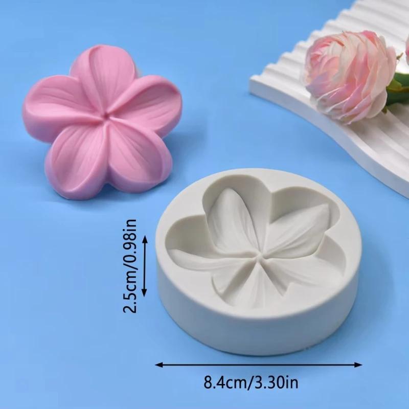 1PC Rounded Flower Silicone Mold Five Petals Chocolate Candle Soap Cake Molding Baking Tools