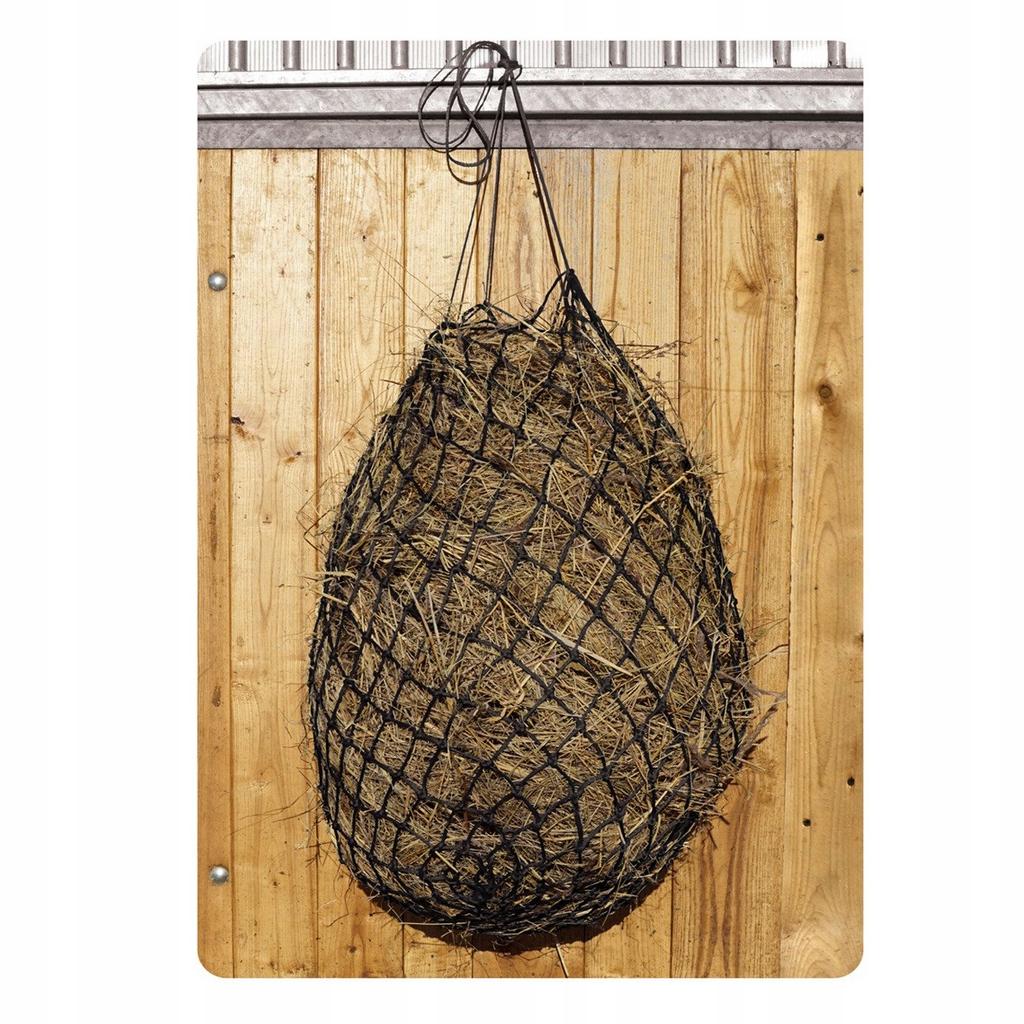 Hay net for horses, alpacas, Yorkshire Terriers, with fine mesh, for stalls, BLACK