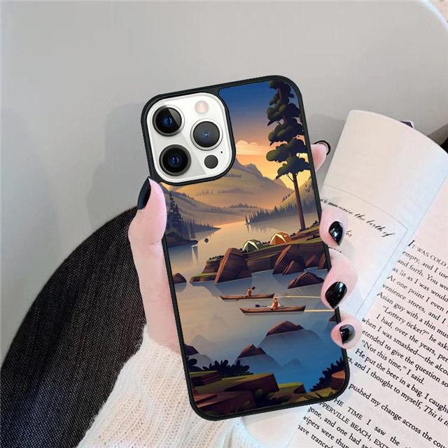 Nature Camping Art Coque Shell For iPhone 17 Air 15 16 Pro Max 14 13 12 11 Pro Max Plus Phone Case Cover