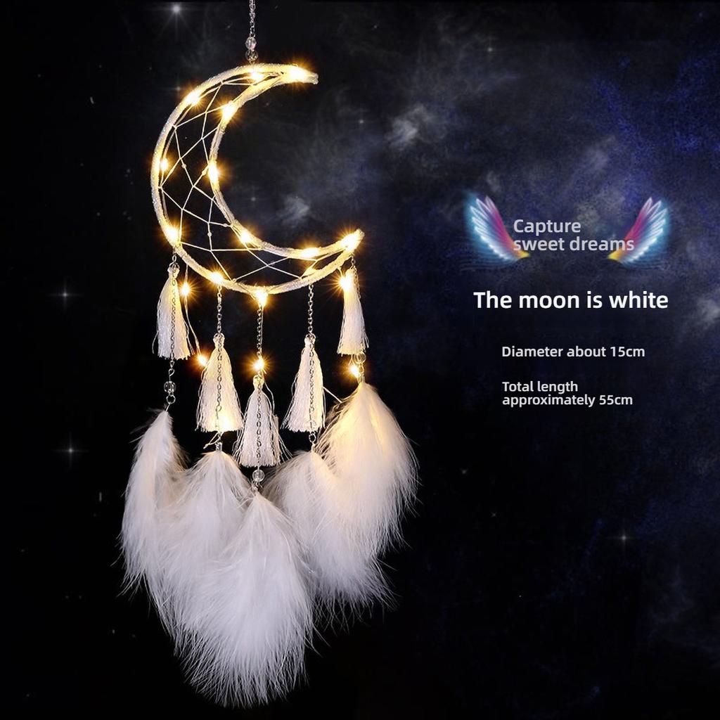 Boho Indian Dreamcatcher Pendant - Three Lives Series Bedroom Wind Chime with Gentle Bells