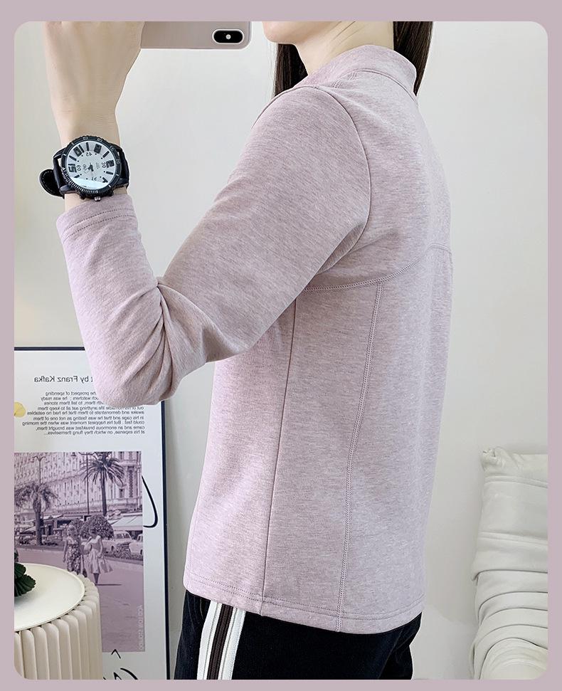Women's Quick-Dry Fleece Stand Collar Long-Sleeve Pullover Hoodie