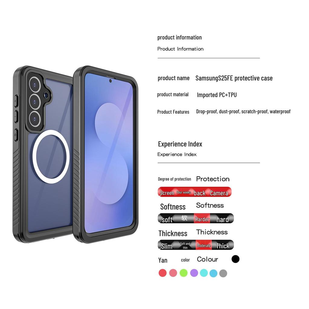 Galaxy S25FE Waterproof & Drop-Proof Magnetic Diving Case