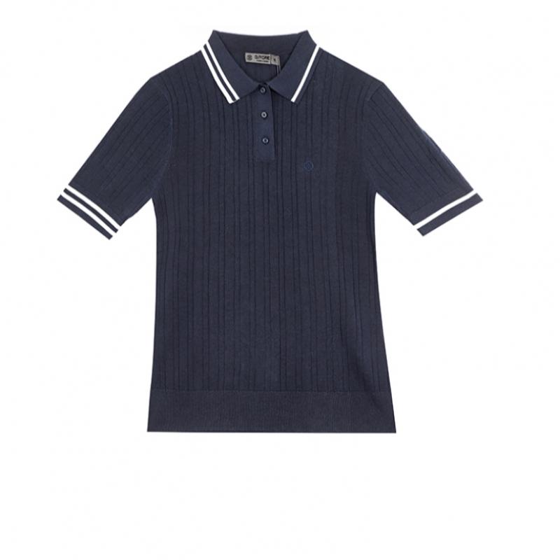 Genuine Zippor Women S Cotton Blend Ribbed Sweater Polo