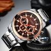 CURREN Sports Chronograph Watch for Man Quartz Movement Large Dial with Auto Date Casual Stainless Steel Band Wristwatch 8361