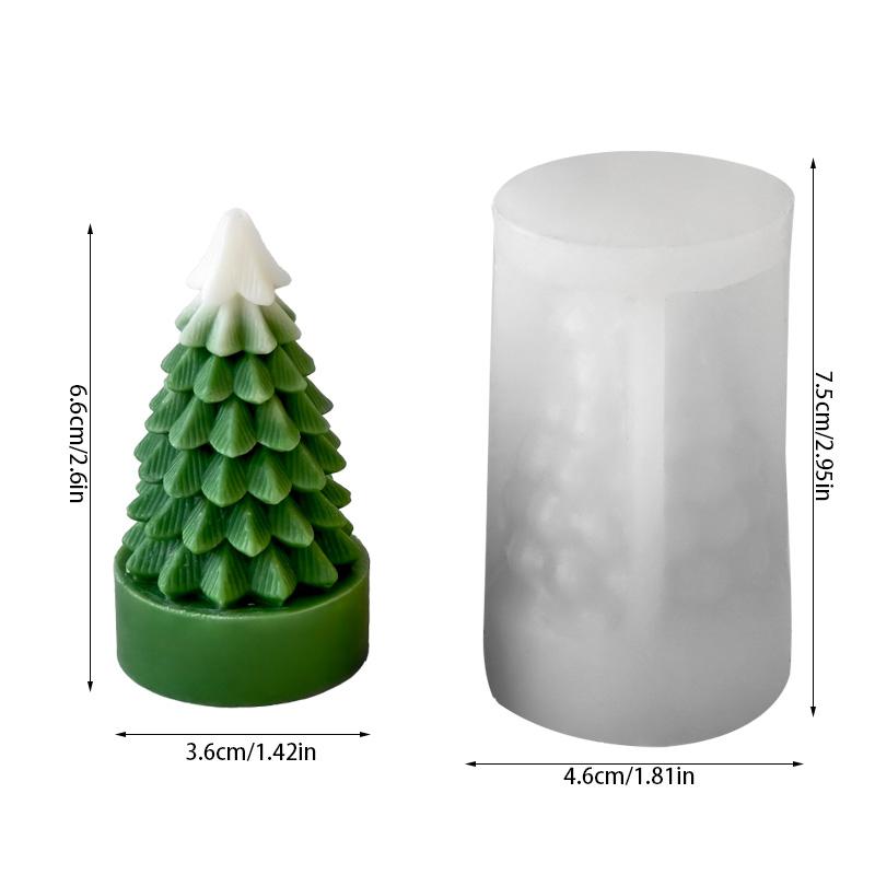 DIY Christmas Tree Candle Silicone Mold Christmas Party Decoration Aromatherapy Plaster Making Mould Home Ornament New Year Gift