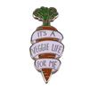 Animal Rights Carrot Brooch - Vegetarian Life Power Pin