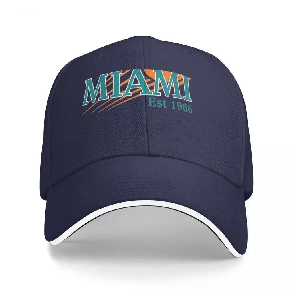 Miami Est 1966 Sports Team Athletic Novelty Dolphin Baseball Cap Custom Cap Hat Baseball Cap Mountaineering Unisexs Hats WoUnisexs