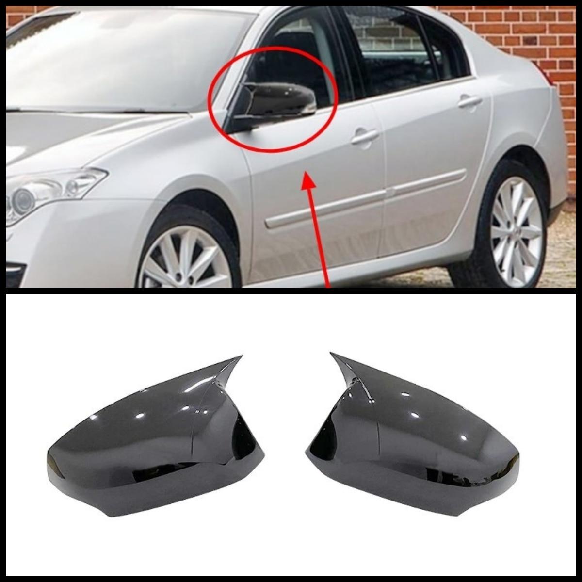 

Для Renault Laguna 2007-14 2 шт. АБС-пластик Крышка зеркала с крыльями летучей мыши Крышки Зеркало заднего вида Чехол Глянцевый черный автомобильный аксессуар