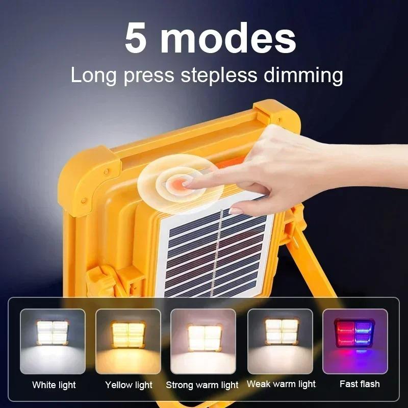 100W Zonneschijn Schijnwerper Buiten Draagbare LED Reflector Spot Oplaadbare Projector Schijnwerper Bouwlamp Nood Buiten Kampeerlicht