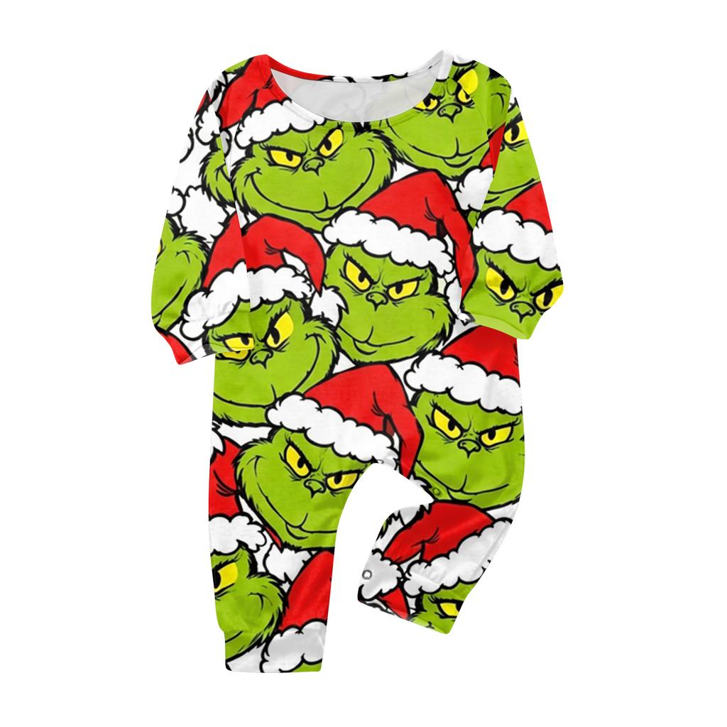 Family Matching Christmas Print Loungewear Set, Comfortable Long Sleeve Top and Pants
