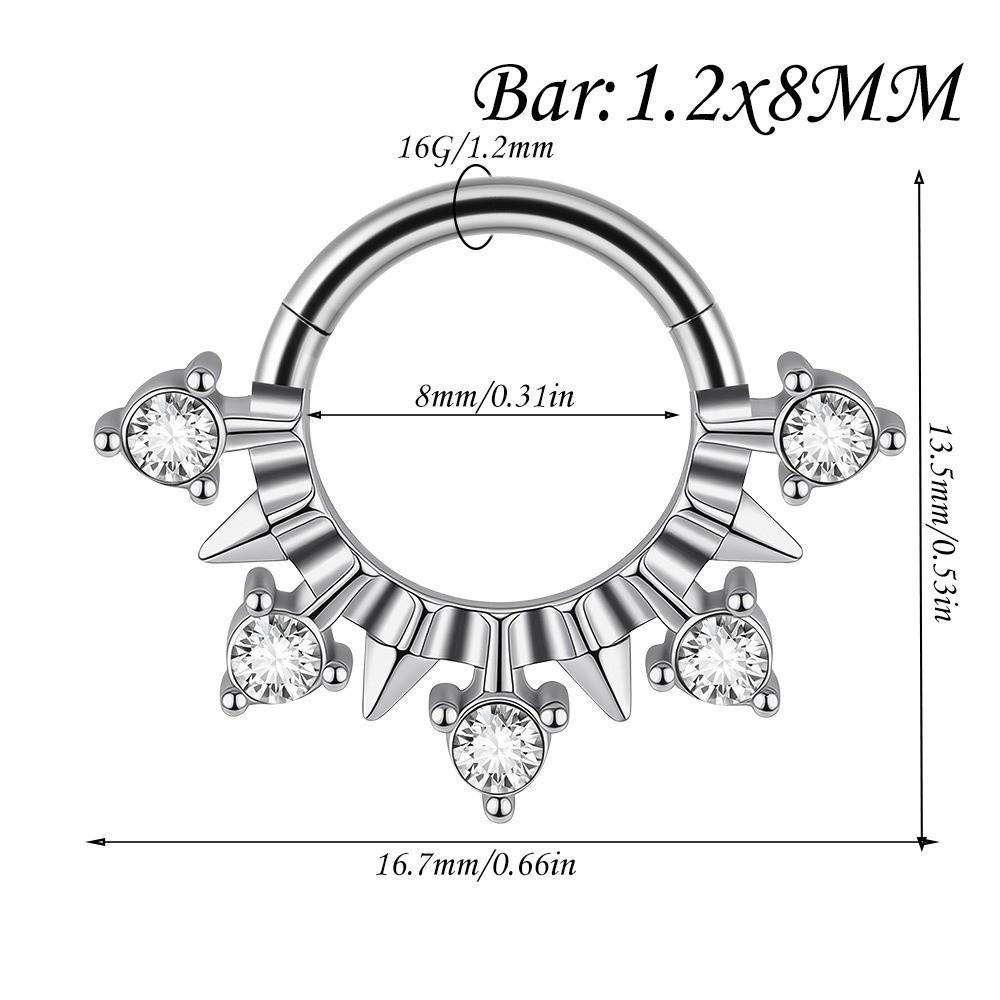 1PC Stainless Steel Septum Clicker Ring Skull Vine Design Daith Piercing Ring Nose Piercing