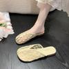 Baotou Cool Slippers Women's Summer Outer Wear Mesh Surface 2025 Lace Embroidery Soft Bottom Non-slip Mesh Surface Half Slippers Small Fragrant Wind