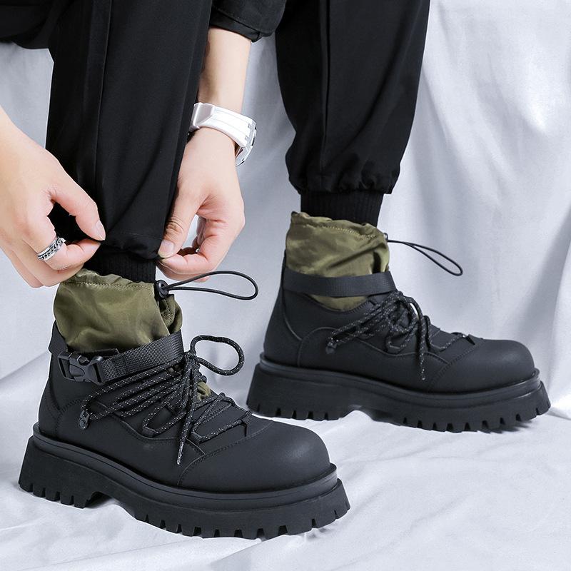 Outdoor Bergsteigen Werkzeugstiefel Dicksohlige Martin Stiefel Herren High-Top Höhe Stiefel Medium-Top Schneestiefel 70011-R