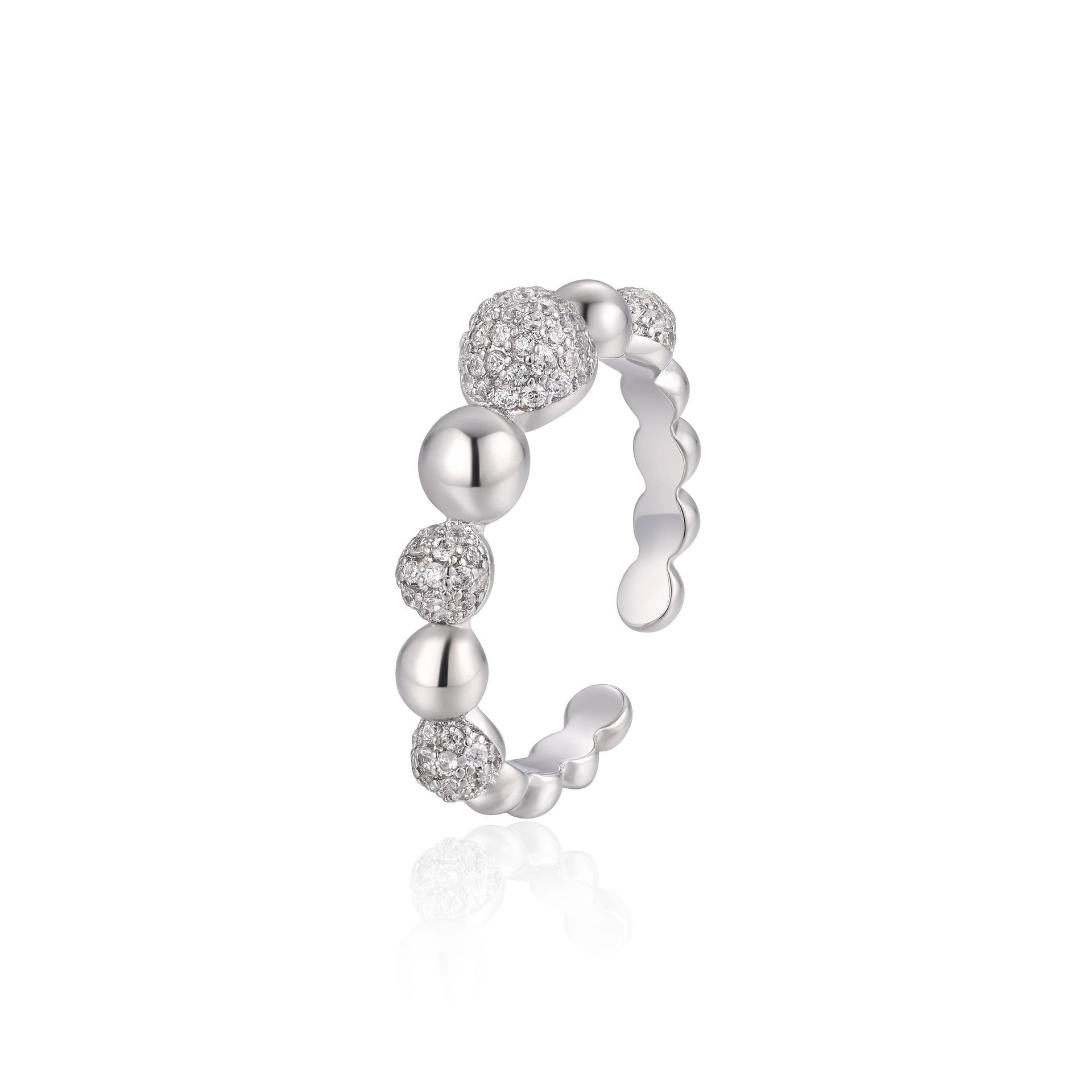 

Французский дизайнерский минималистичный пушистый разомкнутый перстень - Регулируемый женский аксессуар платиновый