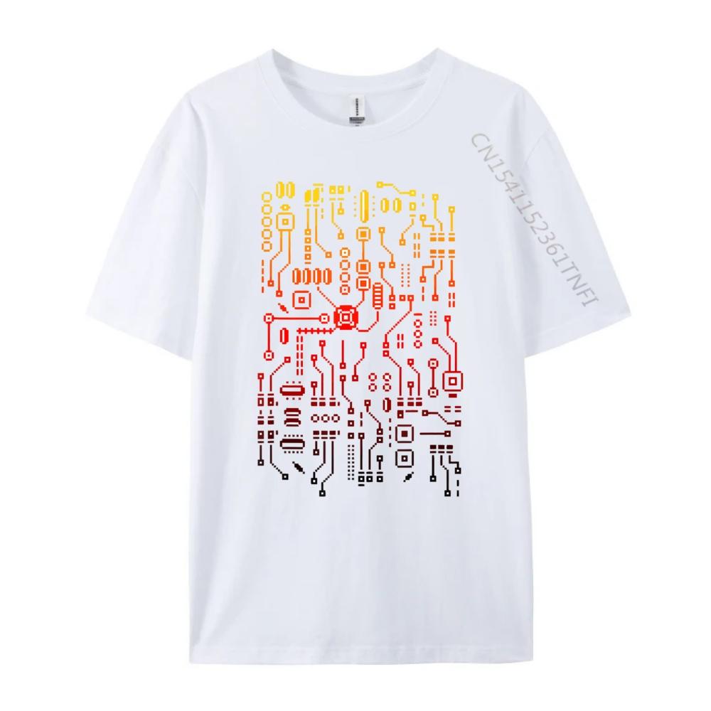 Engineer Computer Circuit Board Engineering Cpu Binary Streetwear Men Short Sleeve Tee Slogan T-shirt