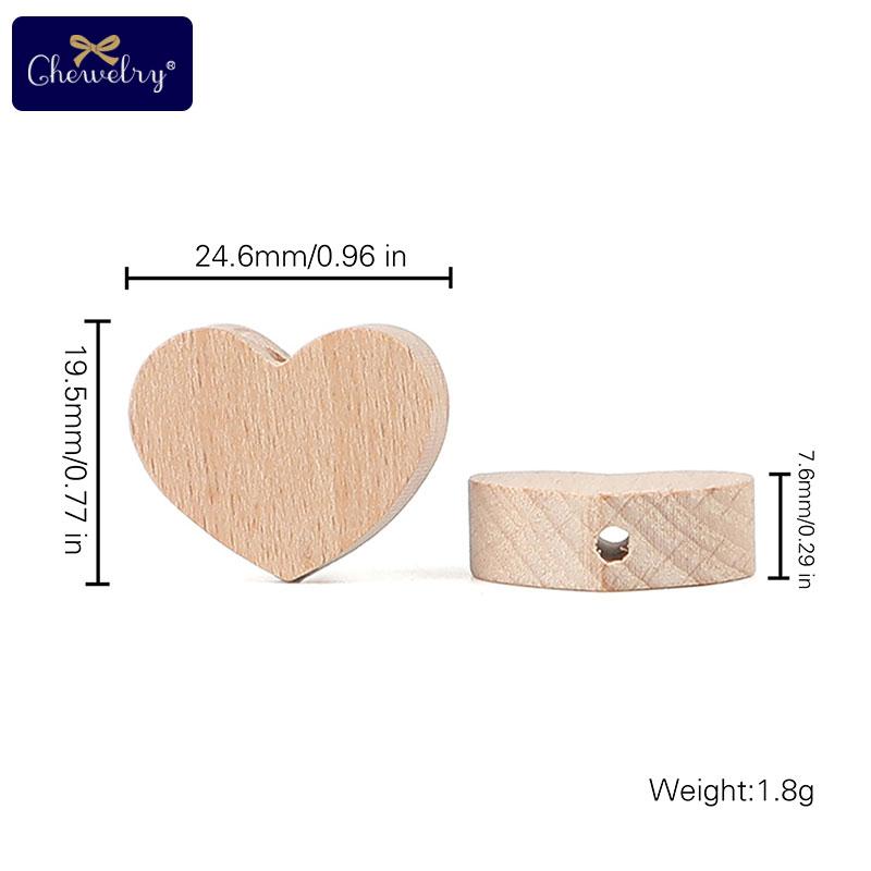 10 szt. Drewniane Koraliki Bukowe Gryzak dla Niemowląt Mini Ptaszki Serduszka Koraliki Łańcuszek do Smoczka Naszyjnik Rzemiosło Biżuteria Produkt dla Dzieci