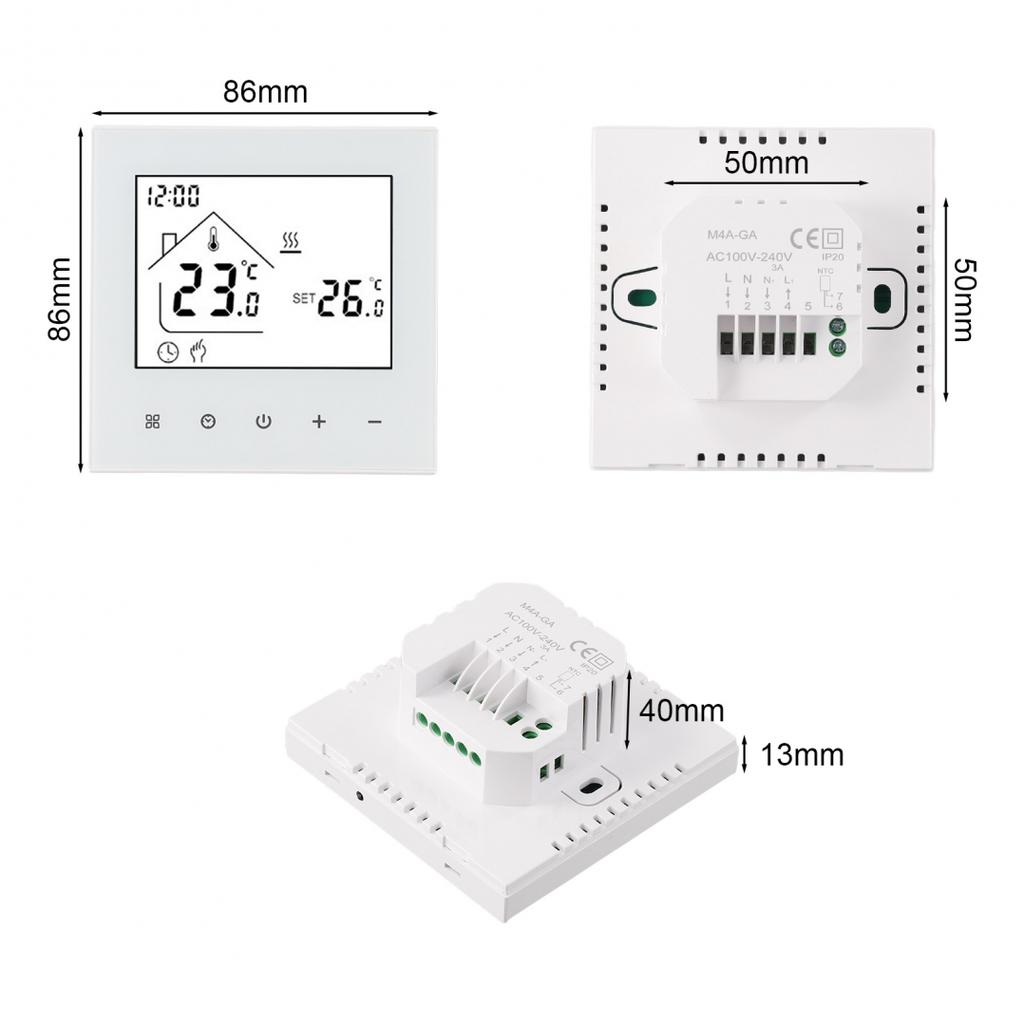 Electric Floor Heating Control Panel With Intuitive Display And Programming