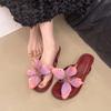 Fashion Temperament Butterfly Slope Heel Flip-flops Women's Summer 2025 New Simple Skirt Cool Slippers Flip-flops