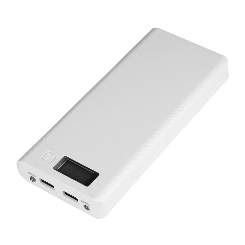 8x18650 Battery Power Bank Shell Case Box Dual USB Ports LCD Display White