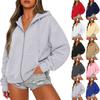 Unisex Reißverschluss Kapuzenpullover für Herbst und Winter Lässige Alltags-Oberbekleidung