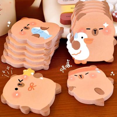 Office School Supplies Students Cute High Message White Sticky Notes Strong Capybara Times Stickers Memo Pad Kawaii Stationery