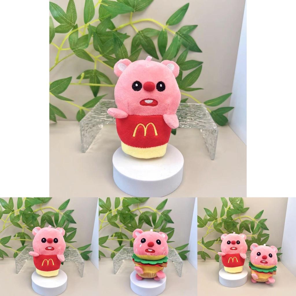 Adorable Plush Beaver Doll With Hamburger And French Fry Design For Gifts And Accessories