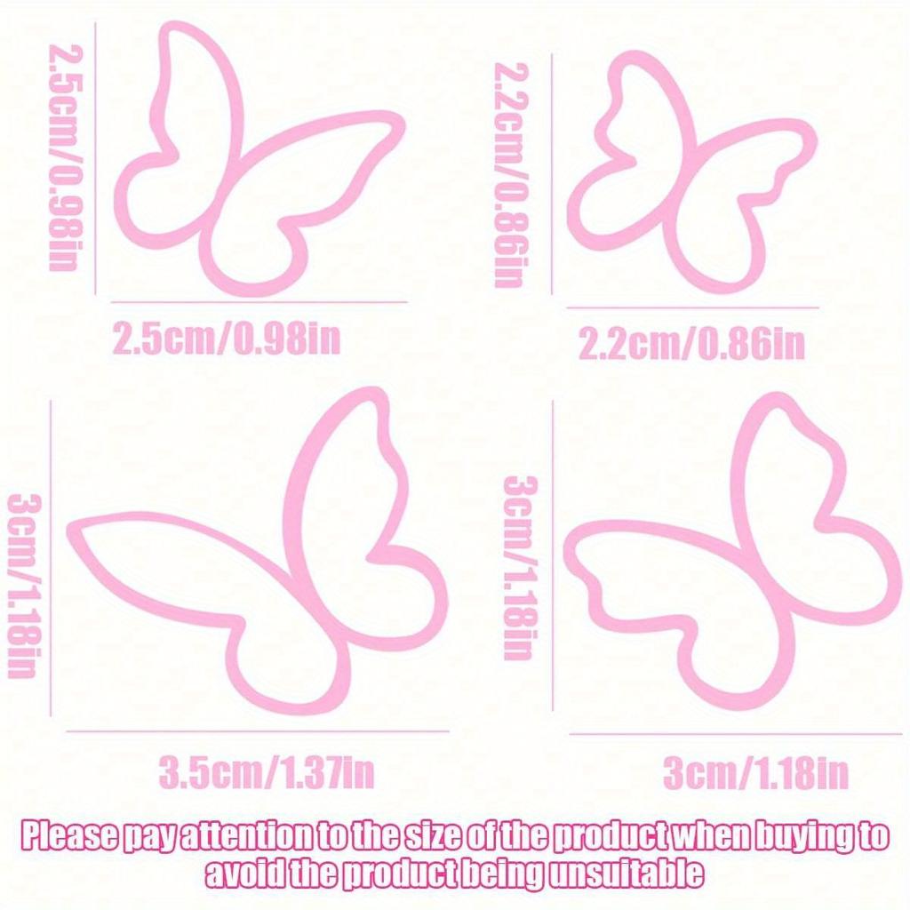 4pcs/Set Butterfly Mirror Decal, Car Sticker, Mirror Sticker, Mirror Decal, Car Decal, Window Sticker, Aesthetic Cute Car Sticker, Vinyl Sticker