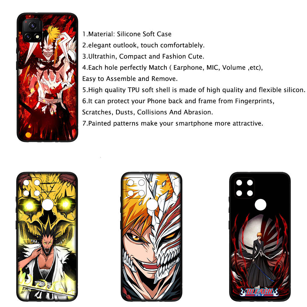 For iPhone 16 15 Xiaomi Redmi Note 14 13 12 11 Pro Max X 8 16e Samsung Galaxy S25 S24 S23 Moto OPPO Bleach Zaraki Kenpachi Kurosaki Ichigo Phone Case