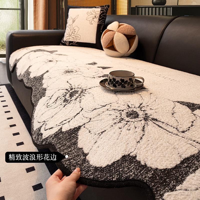 Special-Shaped Leather Sofa Cushion  New Autumn And Winter Light Luxury High-End Sofa Seat Cushion Non-Slip Leather Sofa Cover Cover Cloth