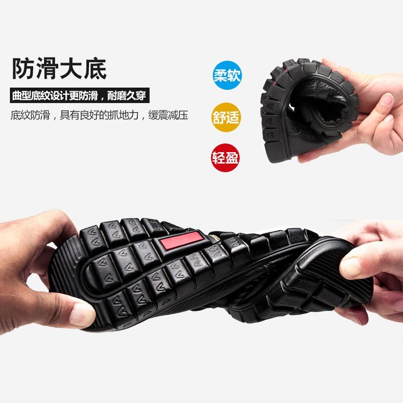 First layer cowhide sandals men's breathable foot cover genuine leather men's shoes casual versatile soft sole medium old dad shoes