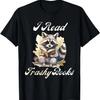 Funny Raccoon Smutty Book Lover Spicy Romance Novels T-Shirt