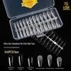 Dual-Use Seamless Transparent Frosted Nail Tips - Extendable Flat/Arc Design