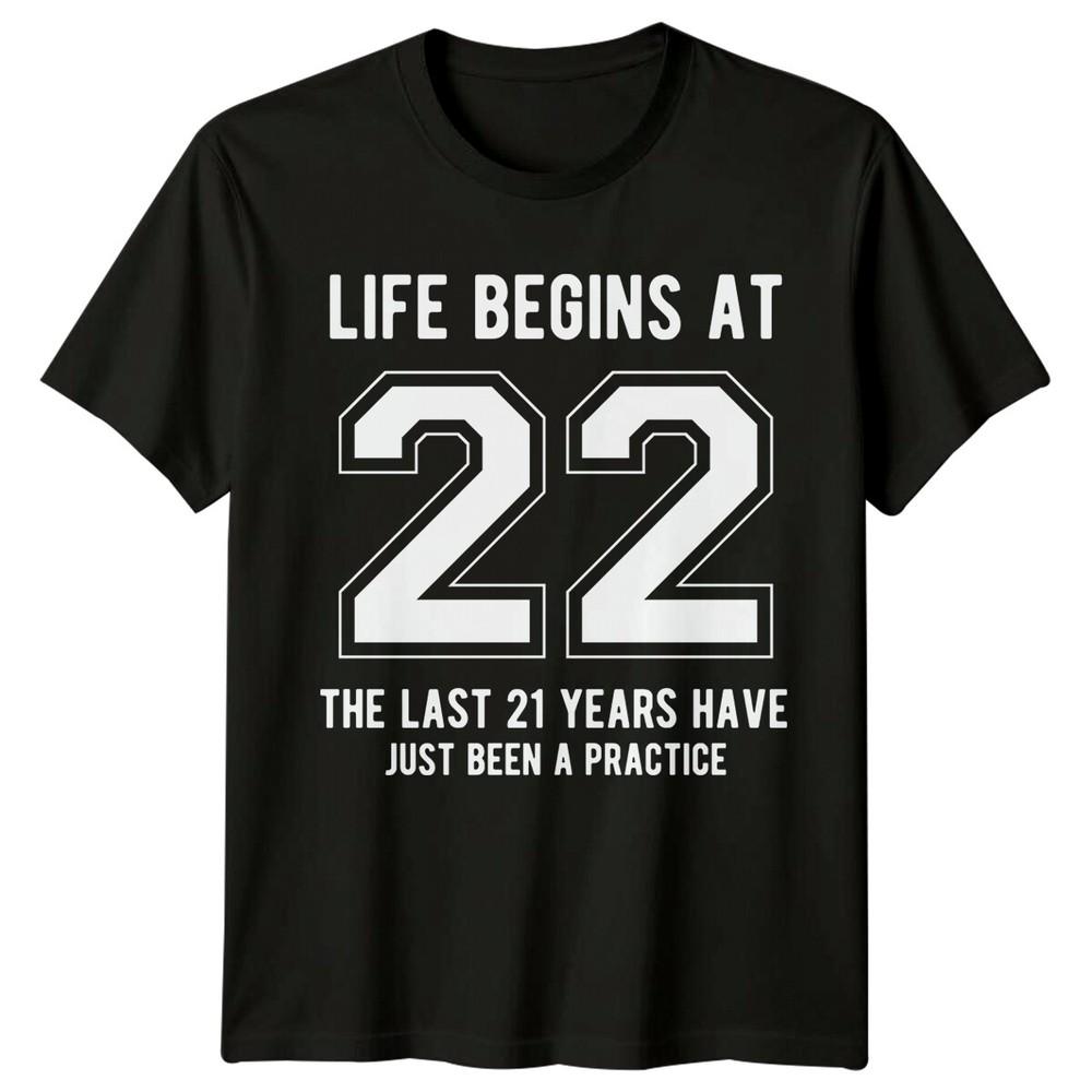 Das Leben beginnt mit 22 Geburtstag 22. Geburtstag Unisex T-Shirt Unisex Tee Grafik T-Shirt
