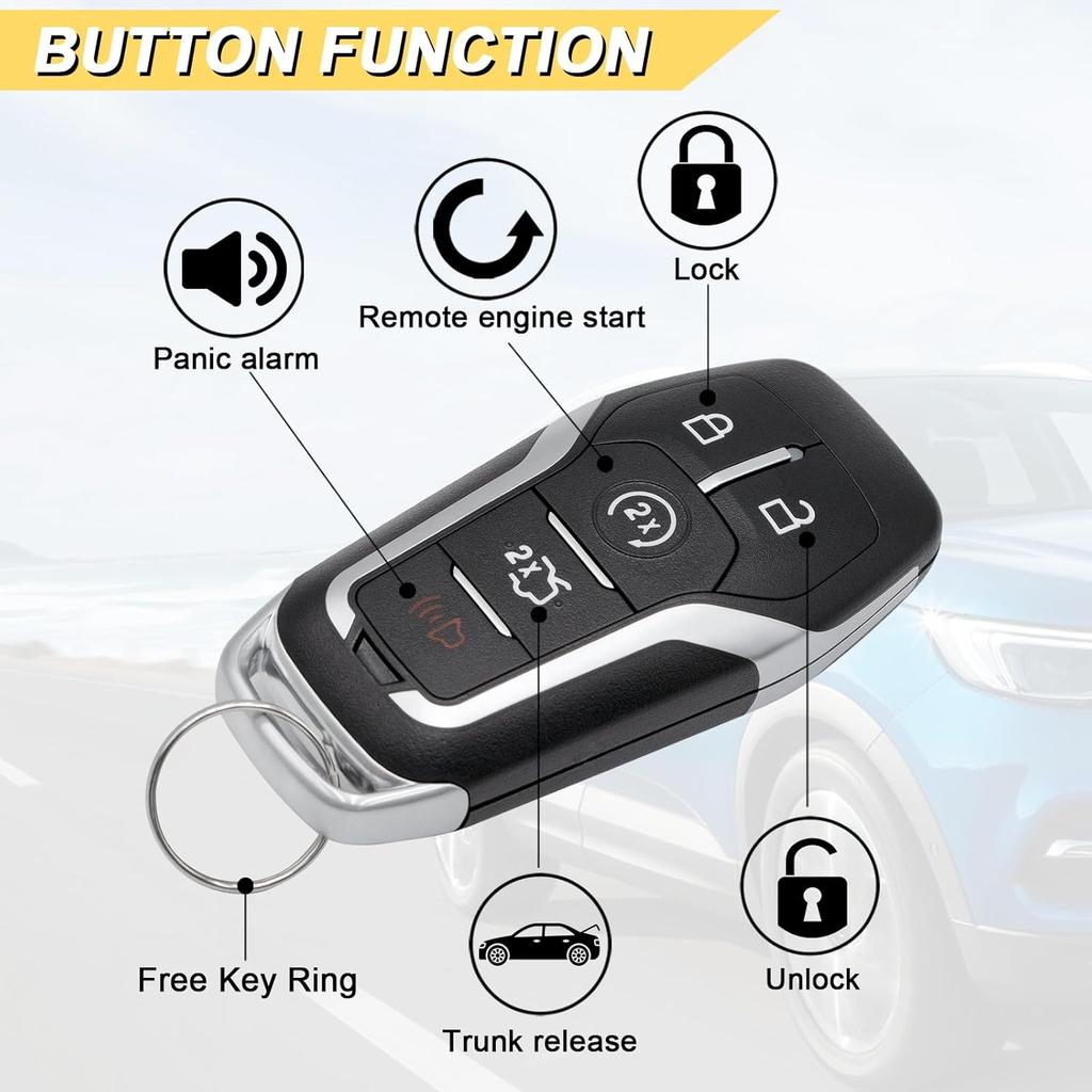 Key Fob Replacement for 2015-2017 Ford Edge Mustang/ 16-17 Explorer/ 13-16 Fusion/ 14-16 Lincoln MKC/ 16-19 MKX/ 13-16 MKZ Car Keyless Entry Remote