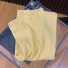 Autumn 2024 Women's Soft Knit Stand-up Collar Sweater - Half High Neck, Straight Shoulder Design