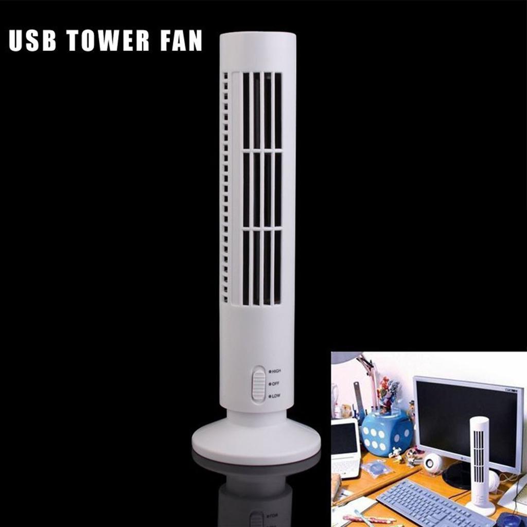 USB Tower Fan 2 Speeds Powerful Wind Oscillating Bladeless Cooling Fan for   Desk Home