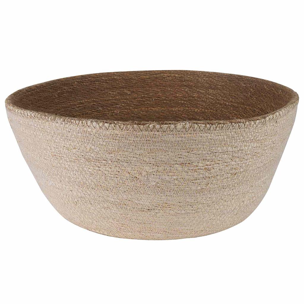 Seagrass Plant Basket with Handles White Ø 45 X 36 Cm 100percent Seagrass