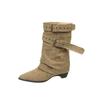 American Spice Girls Belt Buckle Pants Boots Short Boots Women's Boots 2025 Early Autumn New Niche Design Short Boots Western Boots