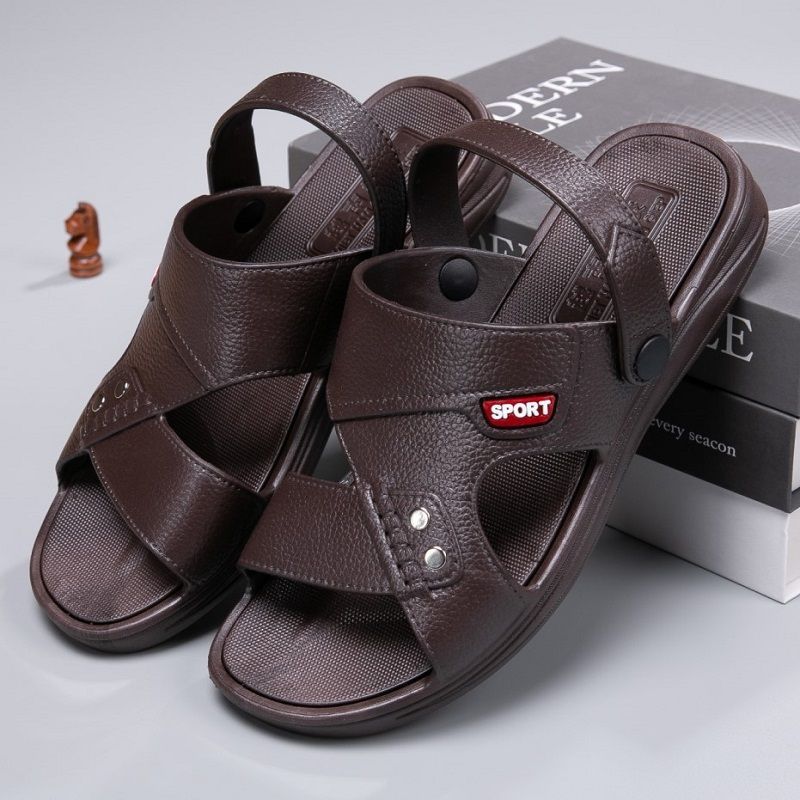 Fashion Rubber Men's Sandals and Slippers, Two In One, Summer Men's Driving 2026 Popular Thick Soled Anti Slip Beach Shoes