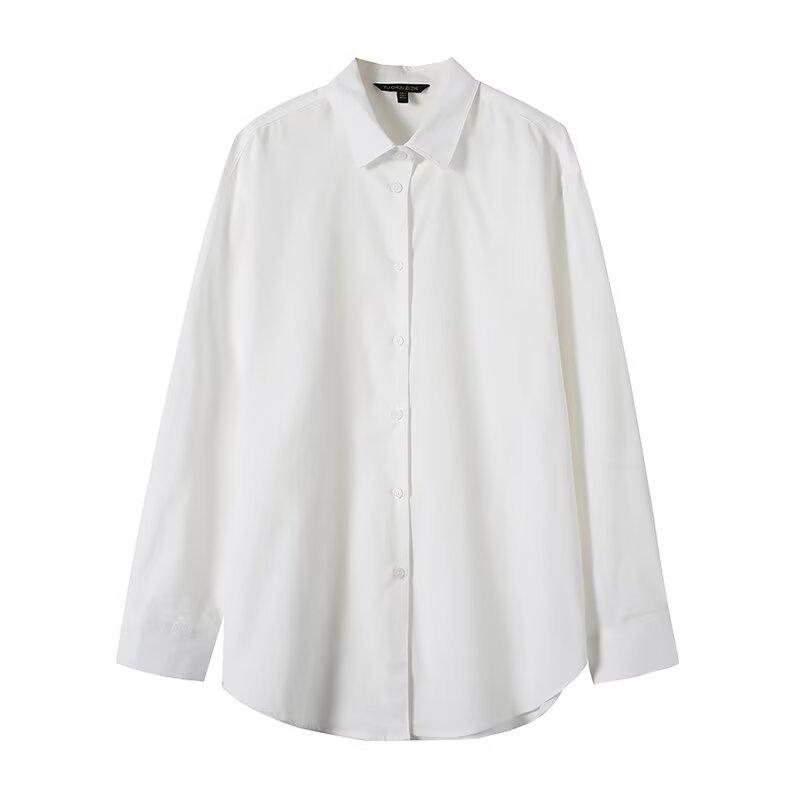 European and American Style, New Women's Clothing, Urban Commuter Style Linen Minimalist Lapel Long-sleeved Shirt