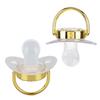 Baby Pacifier Teething Golden Rhinestone Nipple Letters Pacifier for Baby Baptism Bathing