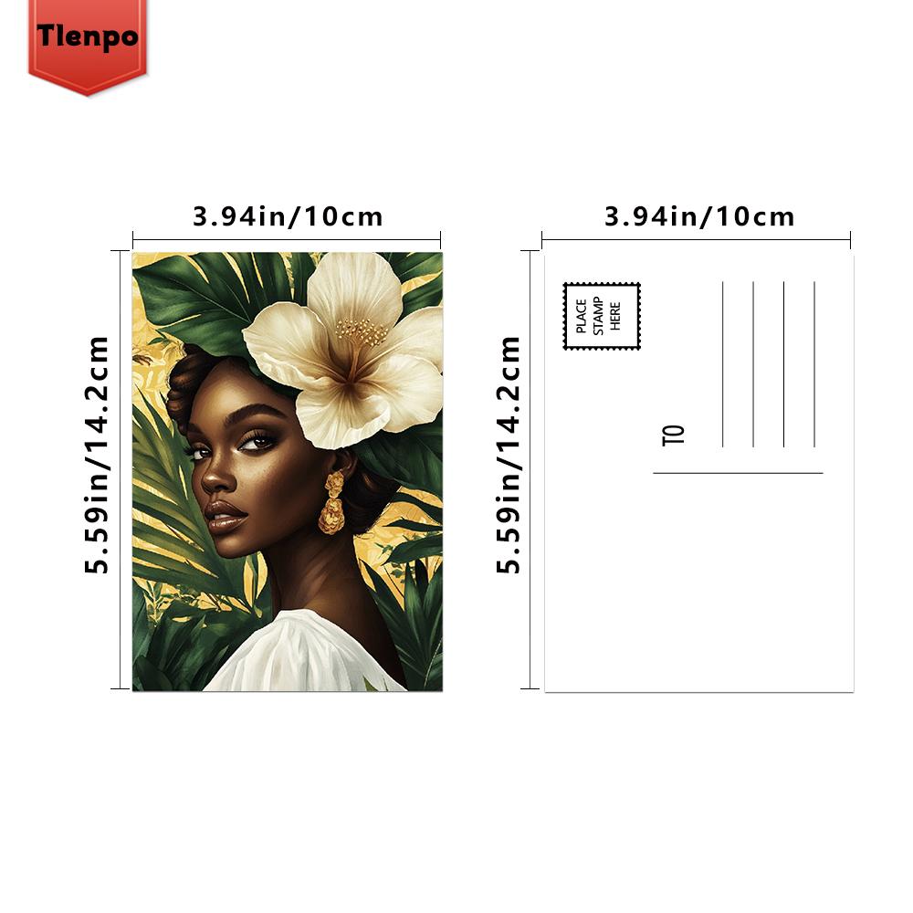 32pcs, Black Women Portrait Postcards, Feminine Charm, Birthday/Anniversary Gifts, Collectibles, Suitable for Gifting, Mailable.