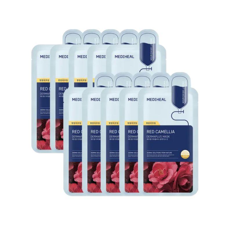 

MEDIHEAL Derma Plus Red Camellia Mask (10 Sheets) - Vitalizing & Radiant Glow