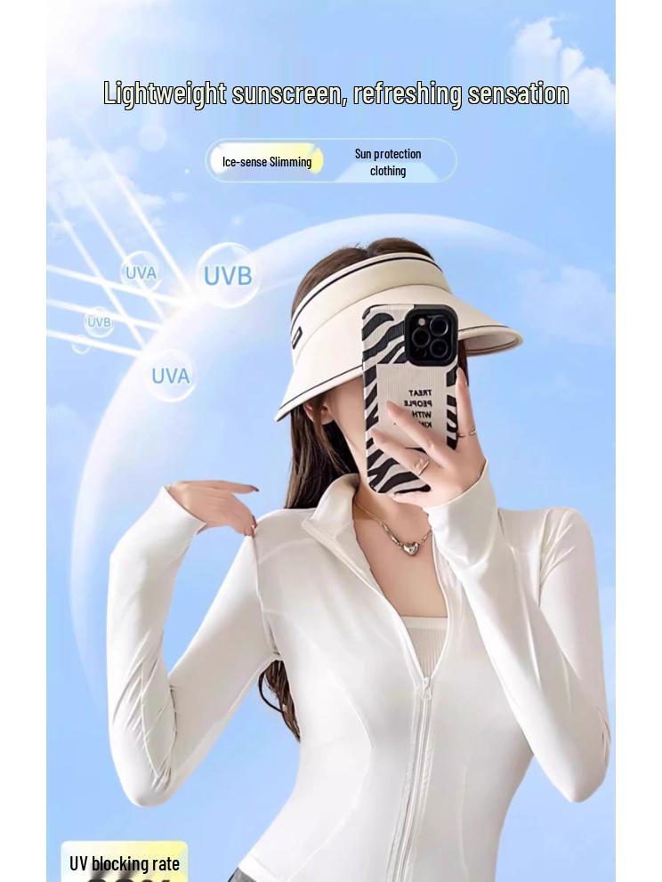 Women's Gray Ice Silk UV Sun Protection Summer Cardigan Jacket 2025