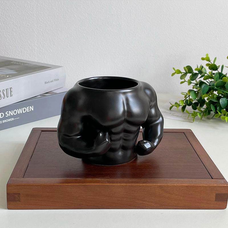 

Кружка керамическая в спортивном стиле, классическая, мускулистый, свирепый, крутой, в форме персонажа, расписанная вручную, оливковое масло, зеленый цвет, подарок на день рождения для мужчин