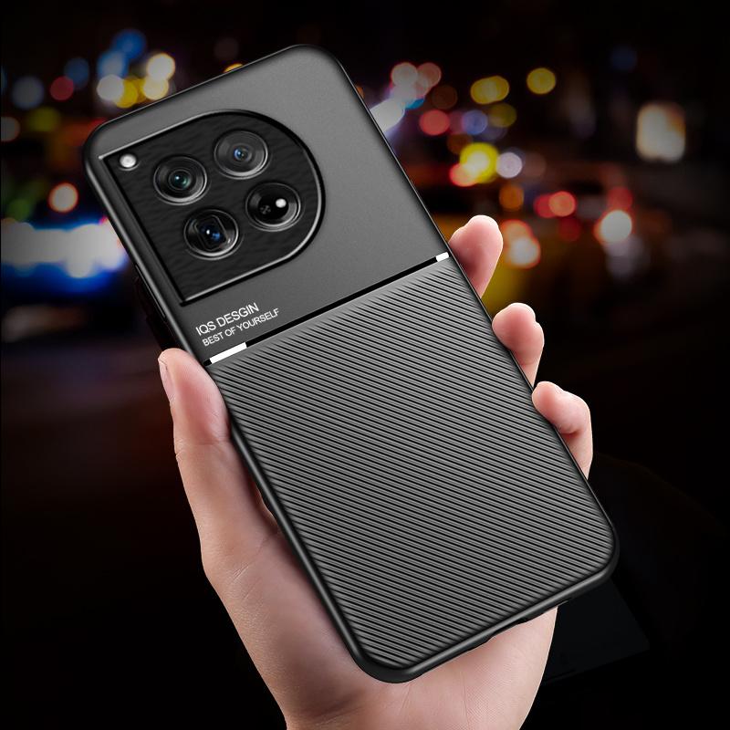 For OnePlus 12 5G Case Car Magnetic Holder Leather Plate Back Cover for OnePlus12 One Plus12 OneMore 12 2024 CPH25816.82" Cases